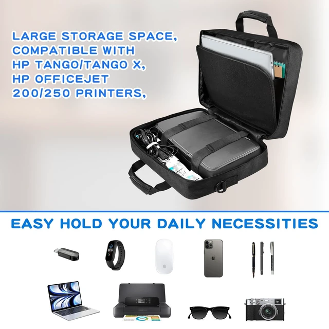 Alt view image 3 of 5 - HarvMax Portable Mobile Printer Storage Bag, Laptop Briefcase, Premium Laptop Case, Holds Up to 17.3-inch Laptop for Travel, Business, Men, Women