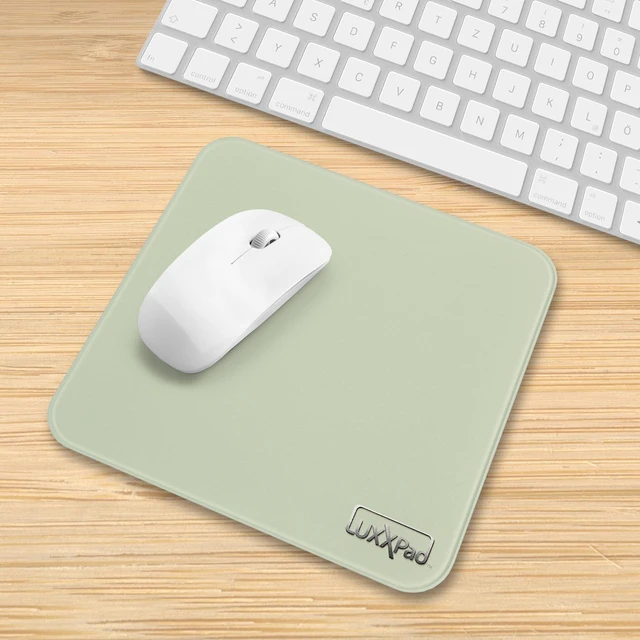 Alt view image 2 of 5 - Glassboard Studio LuxxPad Glass Mouse Pad - Mouse Pad Gaming and Dry Erase Note Taking Pad, Tempered Strong Glass with Rubber Non-Slip Feet for Gaming & Work (Sage, 7.5" x 8")