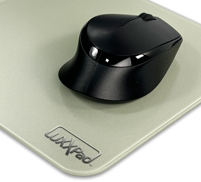 Alt view image 5 of 5 - Glassboard Studio LuxxPad Glass Mouse Pad - Mouse Pad Gaming and Dry Erase Note Taking Pad, Tempered Strong Glass with Rubber Non-Slip Feet for Gaming & Work (Sage, 7.5" x 8")