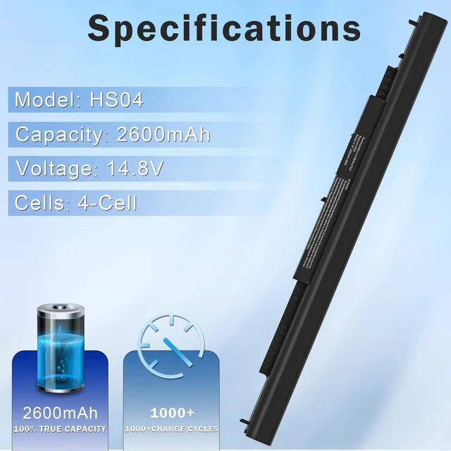 Alt view image 4 of 5 - 807956-001 Battery for HP Spare 807956-001 807957-001 807611-421 807612-421 807611-131 HS04 HS03 HSTNN-LB6U 15-AY039WM 15-AY041WM 15-AY009DX 15-AY191MS 15-AY013NR TPN-I119 G4/G5 240 245 246 250 256