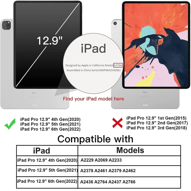 Alt view image 3 of 5 - DuraSafe Cases for for iPad Pro 12.9 inch 6th 5th 4th Gen Case A2436 MHNF3LL/A MHNG3LL/A MNXR3LL/A MNXT3LL/A A2378 MHNF3LL/A MHNG3LL/A A2229 MY2H2LL/A - Light Blue