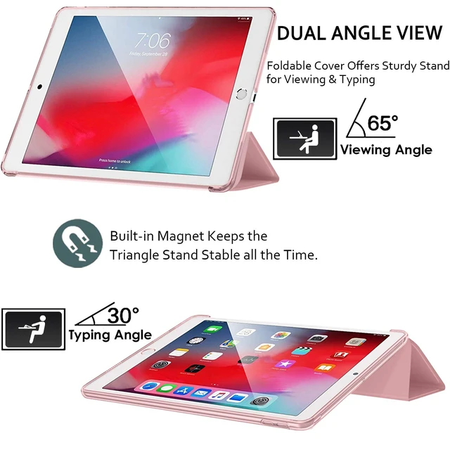 Alt view image 4 of 5 - DuraSafe iPad Pro 12.9 inch 4th Generation Cover A2229 MY2H2LL/A MY2J2LL/A A2069 MXAT2LL/A MXAV2LL/A MXAU2LL/A MXAW2LL/A A2233 MY3K2LL/A MY3J2LL/A MXFY2LL/A MXG12LL/A MXFX2LL/A MXG02LL/A - Rose Gold