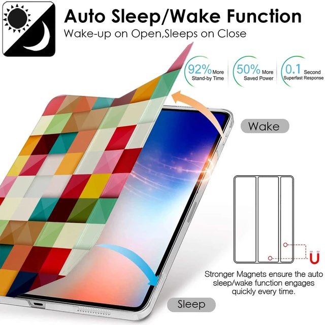 Alt view image 3 of 5 - DuraSafe Cases for iPad Pro 11 inch 4th 3rd 2nd Gen PC Case A2759 MNXE3LL/A MNXD3LL/A A2435 MNXG3LL/A MNXF3LL/A MNXH3LL/A A2762 A2761 MNXN3LL/A MP553LL/A A2377 MHQR3LL/A MHQT3LL/A A2228 - Color Grid