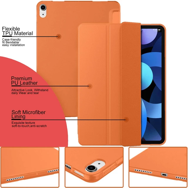Alt view image 5 of 5 - DuraSafe Latest iPad 10th Gen 2022 10.9 inch Case A2696 A2757 A2777 MPQ13LL/A MPQ33LL/A MPQ03LL/A MPQ23LL/A MPQ93LL/A MPQC3LL/A MPQ83LL/A MPQA3LL/A MQ6K3LL/A MQ6L3LL/A - Orange
