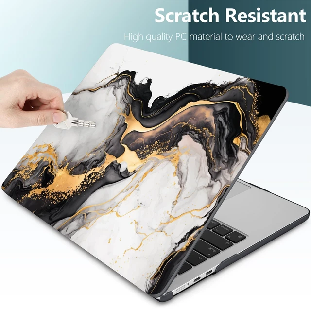 Alt view image 3 of 5 - DONGKE Compatible with M5 MacBook Air 15 inch Case 2026 2025-2023 A3448 A3241 A3114 A2941 M4 M3 M2 Liquid Retina Display Touch ID, Protective Hard Shell Cover & Keyboard Skin - Golden Marble