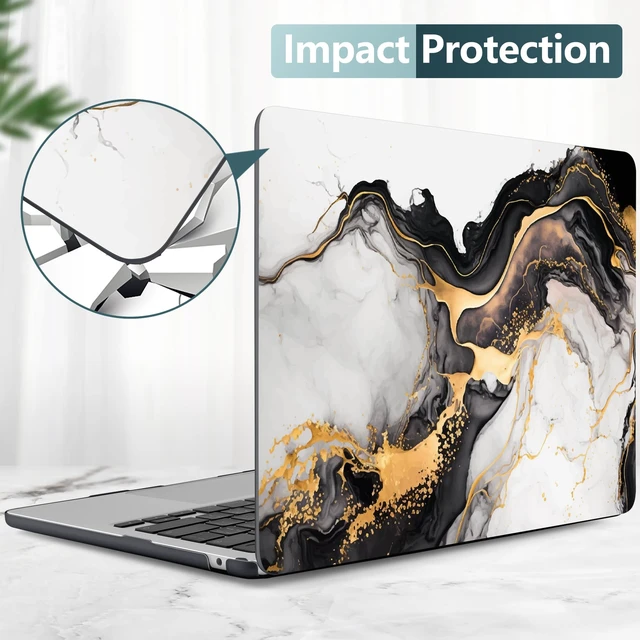 Alt view image 5 of 5 - DONGKE Compatible with M5 MacBook Air 15 inch Case 2026 2025-2023 A3448 A3241 A3114 A2941 M4 M3 M2 Liquid Retina Display Touch ID, Protective Hard Shell Cover & Keyboard Skin - Golden Marble