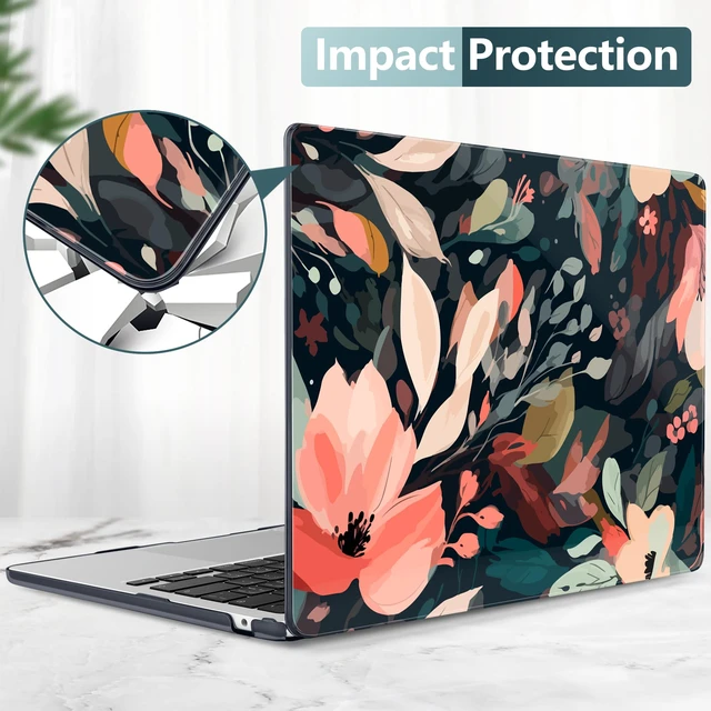 Alt view image 5 of 5 - DONGKE for MacBook Air 13 Inch Case M5 2026 M4 2025 M3 M2 2024-2022 A3449 A3240 A3113 A2681, Plastic Hard Shell & Keyboard Cover & Screen Film for MacBook Air 13.6 Inch Case - Painted Florals