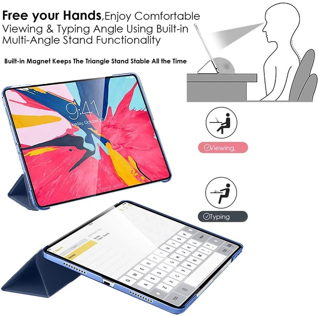 Alt view image 4 of 5 - DuraSafe Cases for iPad Pro 12.9 inch 6 5 4 Gen Case A2436 MHNF3LL/A MHNG3LL/A MNXR3LL/A MNXT3LL/A A2378 MHNF3LL/A MHNG3LL/A A2229 MY2H2LL/A A2461 MHNH3LL/A MHNJ3LL/A MHNL3LL/A A2764 - Navy Blue