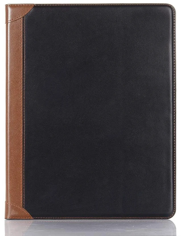 Main image of iPad Pro 13'' (M5 2025) (M4 2024) Case, DMaos Vintage Book Synthetic Leather Stand Folio Smart Cover, Auto Sleep/Wake, Business Document Card Holder - Black