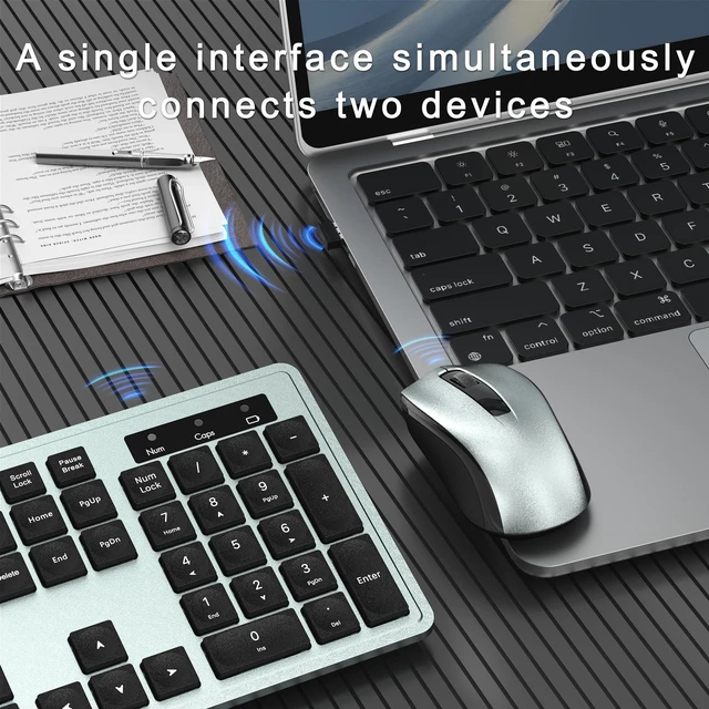 Alt view image 4 of 5 - MPTOG Wireless Keyboard and Mouse Combo for PC and Laptop (Gray)