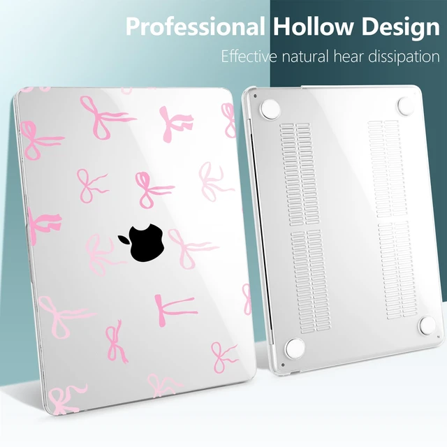 Alt view image 5 of 5 - DONGKE for MacBook Air 13 Inch Case M5 2026 M4 2025 M3 M2 2024-2022 A3449 A3240 A3113 A2681, Plastic Hard Shell & Keyboard Cover & Screen Film for MacBook Air 13.6 Inch Case - Pink Bows