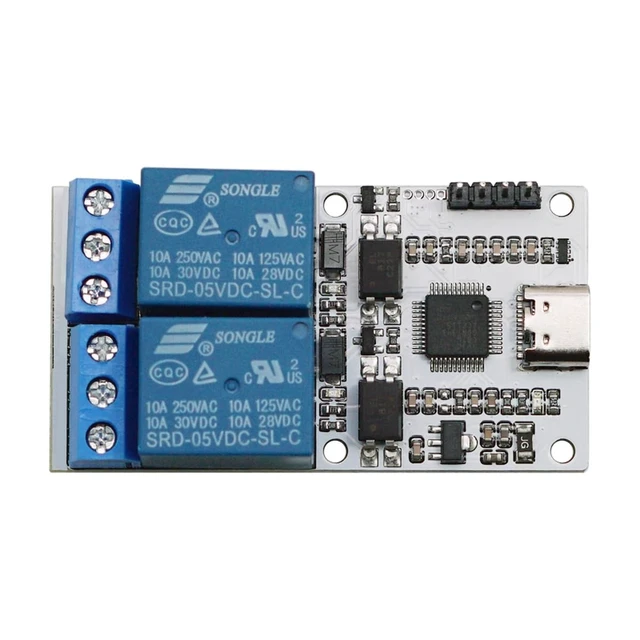 Main image of 5V USB Relay with Optocoupler Isolation Industrial Grade Support UART Serial Port Signal Control NO/COM/NC Load 2 Channel Relay