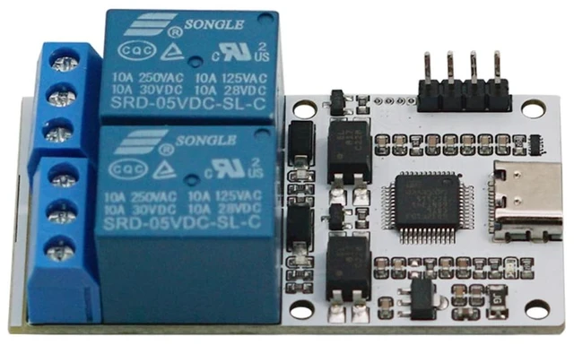 Alt view image 3 of 4 - 5V USB Relay with Optocoupler Isolation Industrial Grade Support UART Serial Port Signal Control NO/COM/NC Load 2 Channel Relay