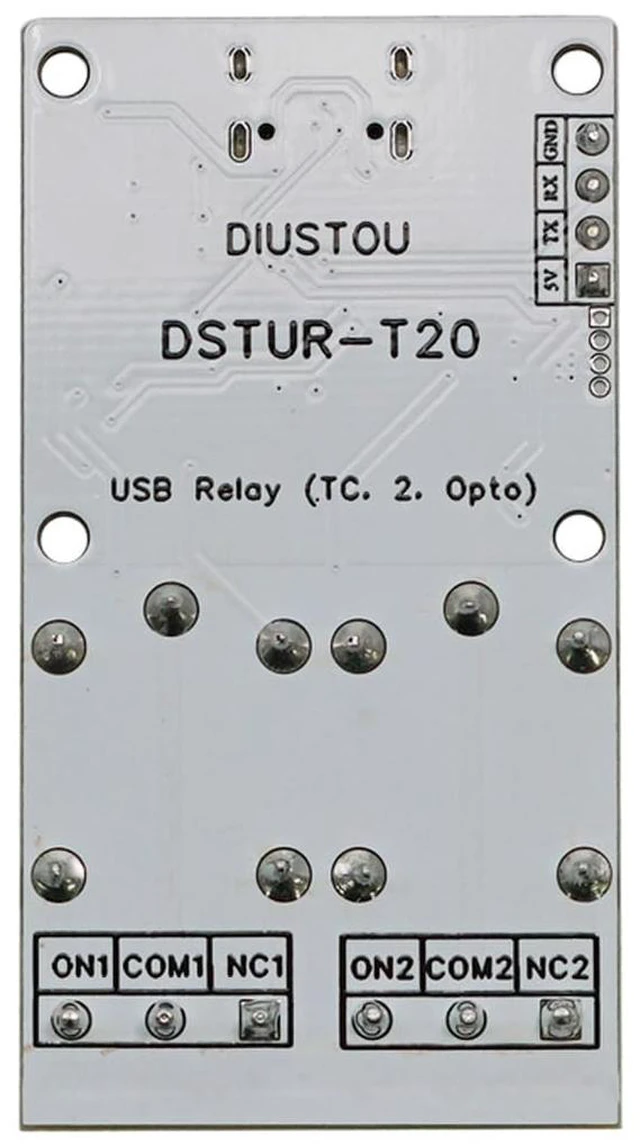 Alt view image 4 of 4 - 5V USB Relay with Optocoupler Isolation Industrial Grade Support UART Serial Port Signal Control NO/COM/NC Load 2 Channel Relay
