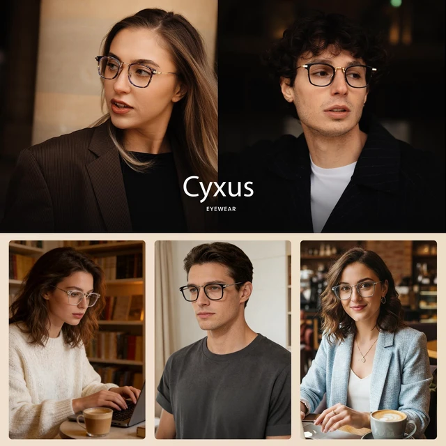 Alt view image 2 of 5 - Cyxus Blue Light Blocking Glasses for Woman, Reduce Eye Strain Office Working, Computer Use Studying 8235