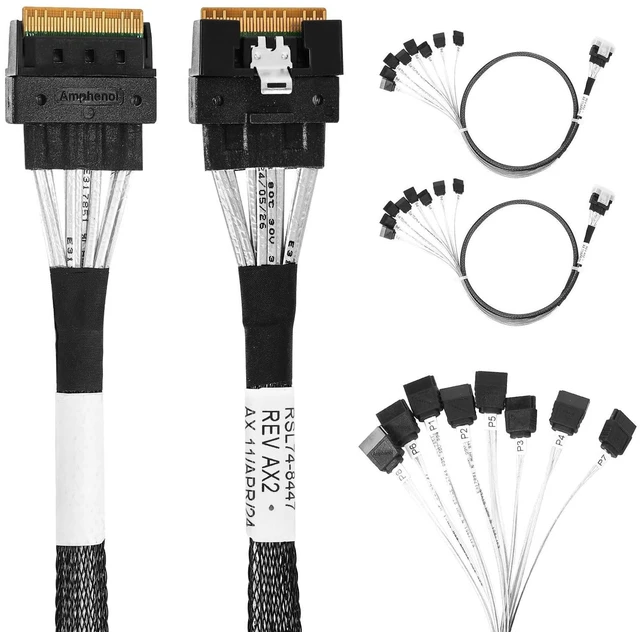 Alt view image 5 of 5 - DiliVing X8 to 8*,- 74P to 8* 7P, SlimSAS Host/RAID to SATA Target HD, 85CM Cable