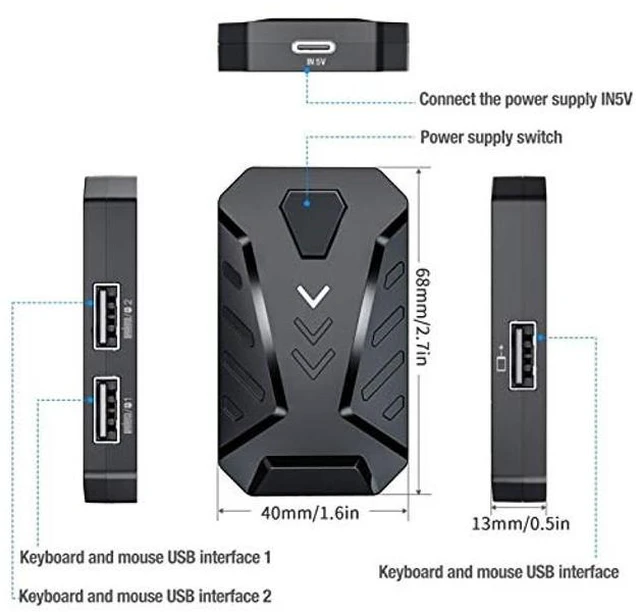 Alt view image 2 of 5 - Cuifati Gaming Keyboard Mouse Converter Adapter, BT 4.0 Connection, Fast Charging, Adjustable Stand,for Android only (Mix Pro Comes Standard)