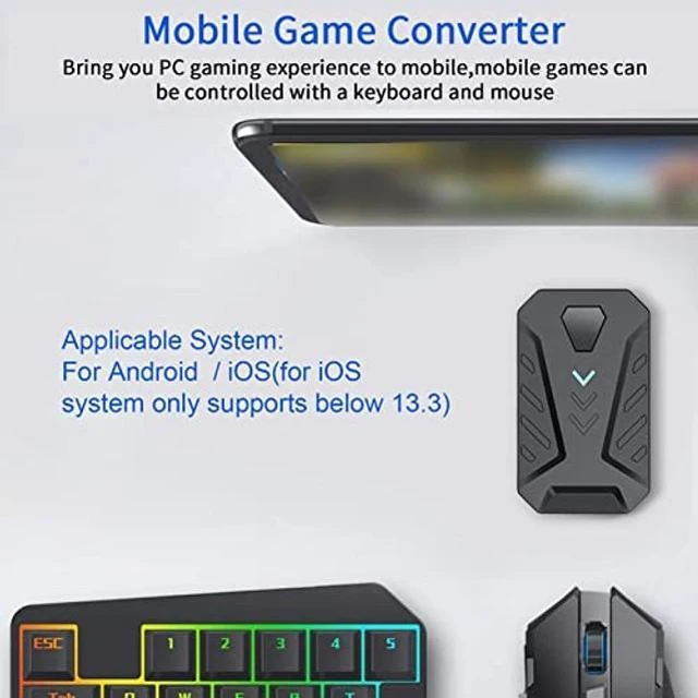 Alt view image 4 of 5 - Cuifati Gaming Keyboard Mouse Converter Adapter, BT 4.0 Connection, Fast Charging, Adjustable Stand,for Android only (Mix Pro Comes Standard)