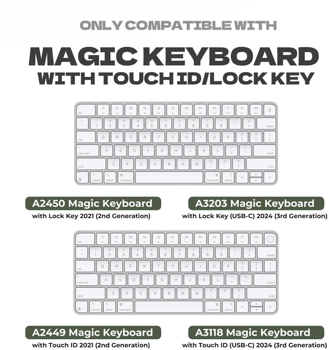 Alt view image 4 of 5 - Dexnor Case for Apple Magic Keyboard with Touch ID/Lock Key 2021/2025