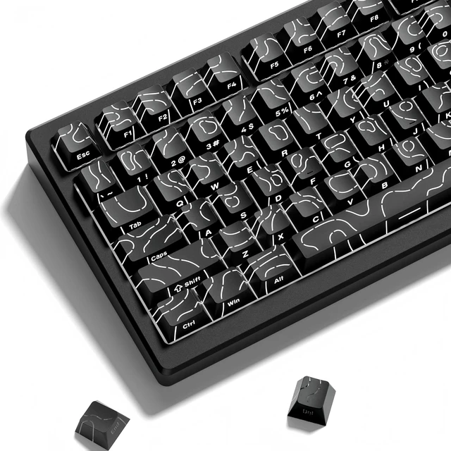 Main image of dagaladoo Shine Through keycaps,Double Shot PBT keycap,Topographic