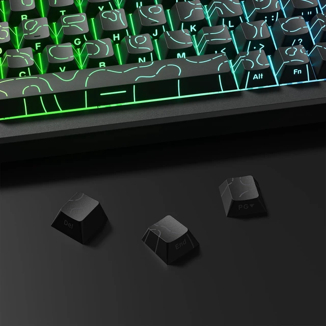 Alt view image 3 of 5 - dagaladoo Shine Through keycaps,Double Shot PBT keycap,Topographic