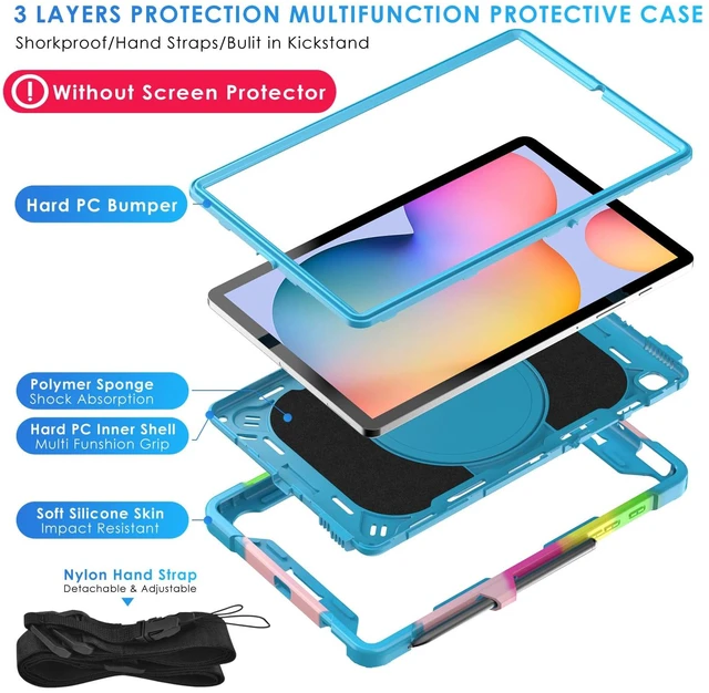 Alt view image 3 of 5 - DETUOSI Case for Samsung Galaxy Tab S6 Lite 10.4" 2024, Camouflage Blue