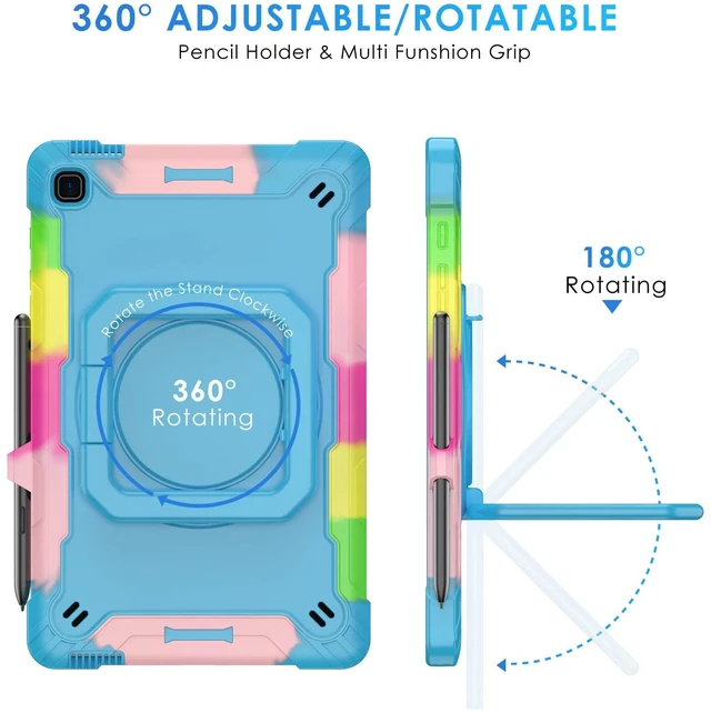 Alt view image 4 of 5 - DETUOSI Case for Samsung Galaxy Tab S6 Lite 10.4" 2024, Camouflage Blue