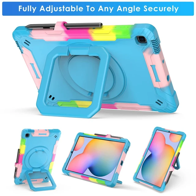 Alt view image 5 of 5 - DETUOSI Case for Samsung Galaxy Tab S6 Lite 10.4" 2024, Camouflage Blue