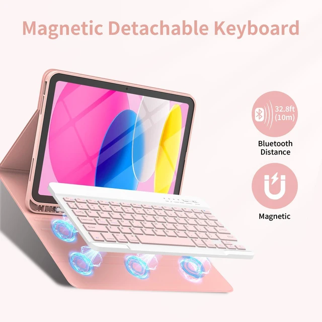 Alt view image 3 of 5 - COO Keyboard Case for iPad A16 11th/10th Gen, Detachable Bluetooth Keyboard