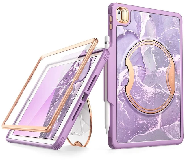 Main image of Clayco Nebula Case for iPad 9th/8th/7th Generation Case 10.2 Inch 2021/2020/2019, Multi-Angle Viewing Full Body Stand Cover for iPad 10.2" with Built-in Screen Protector & Pencil Holder, Purple