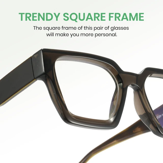 Alt view image 4 of 5 - Cyxus Oversized Square Blue Light Blocking Glasses Women Men Chic Preppy Thick Frame Computer Eyeglasses Anti Eyestrain 8224