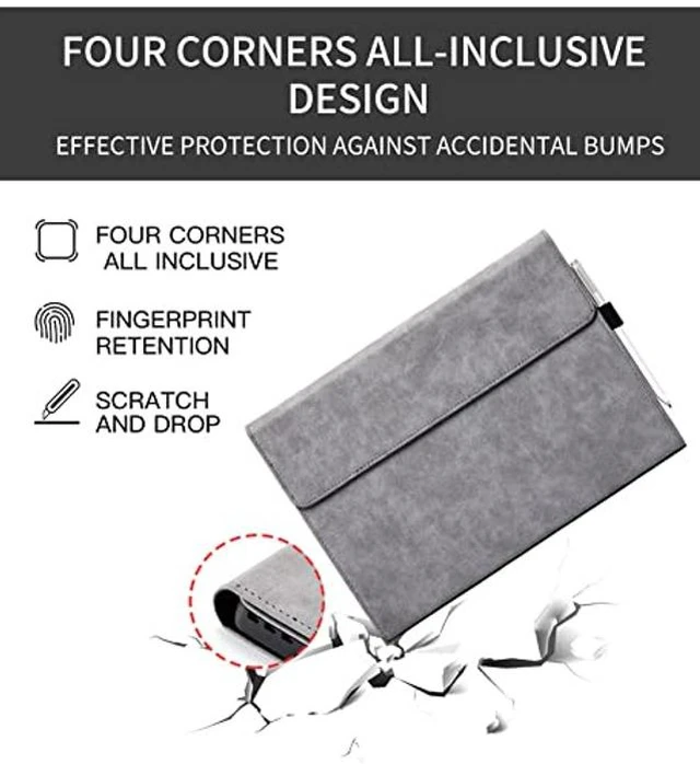 Alt view image 3 of 5 - Protective Case for Microsoft Surface Pro 8 Tablet, 13-inch Case Compatible with Type Cover Keyboard, Business Cover with Pen Holder Accessories, Blue