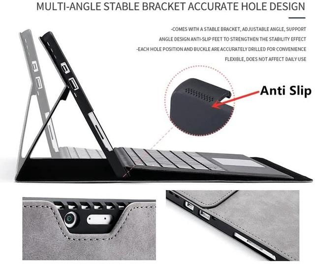 Alt view image 4 of 5 - Protective Case for Microsoft Surface Pro 8 Tablet, 13-inch Case Compatible with Type Cover Keyboard, Business Cover with Pen Holder Accessories, Blue