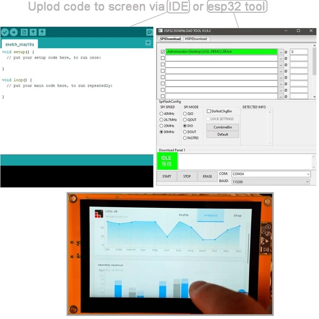 Alt view image 3 of 5 - DIYmalls 4.3 inch ESP32-S3 Display ESP32-8048S043C_I Capacitive Touchscreen