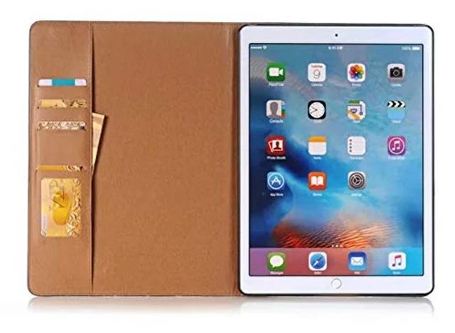 Alt view image 3 of 5 - iPad Pro 1st 2nd (12.9 inch) Case, DMaos Vintage Book Synthetic Leather Stand Folio Smart Cover, Auto Sleep/Wake, Business Document Card Holder - Black