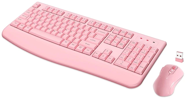 Main image of QUASIO Wireless Keyboard Mouse Combo, Windows & Mac Compatible (Pink)