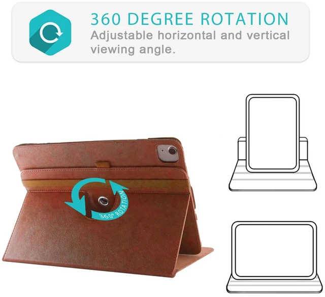 Alt view image 3 of 5 - DINGGUAGUA Compatible with Apple iPad Pro Case M4 M5 13inch 2025/2024 iPad Air (M2) 13" PU Leather Business Cover for iPad Pro 12.9 inch 2022 with 360 Degree Swiveling Cases Auto Wake/Sleep,Brown