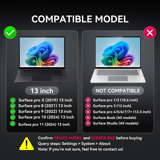 Alt view image 2 of 5 - Privacy Screen Filter for Microsoft Surface Pro 11/10/9/8/X-13'' Removable