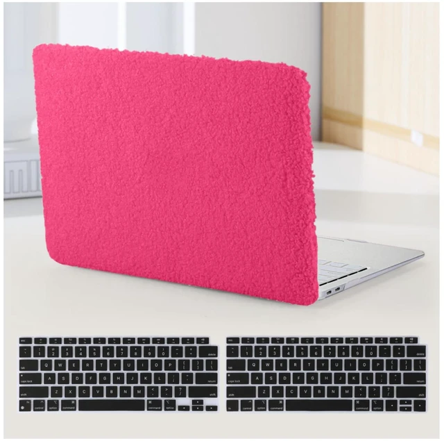 Main image of BYCeKe for MacBook Pro 13 Inch Case 2016-2026 M2 M1,Hot Pink Fax Fur