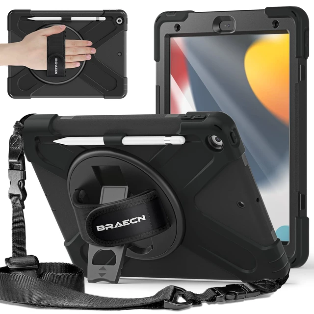 Main image of BRAECNstock Shockproof Case for iPad 9th/8th/7th Gen 10.2", Black