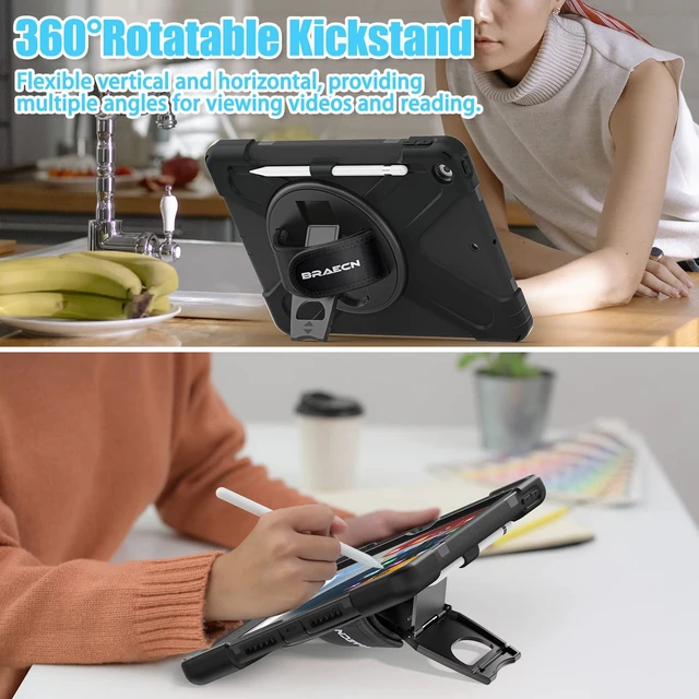 Alt view image 5 of 5 - BRAECNstock Shockproof Case for iPad 9th/8th/7th Gen 10.2", Black