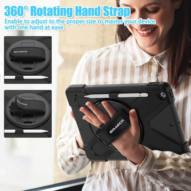 Alt view image 4 of 5 - BRAECNstock Shockproof Case for iPad 9th/8th/7th Gen 10.2", Black