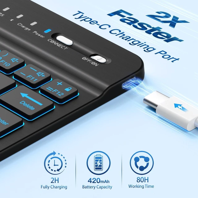 Alt view image 3 of 5 - Cousper for iPad mini 7 Keyboard Case A17 Pro/Mini 6 Gen Case with Keyboard