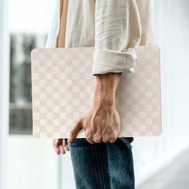 Alt view image 3 of 5 - BYCeKe for MacBook Pro 14 Inch Case 2026-2021 M1-M5 Pro/Max, Checker Beige