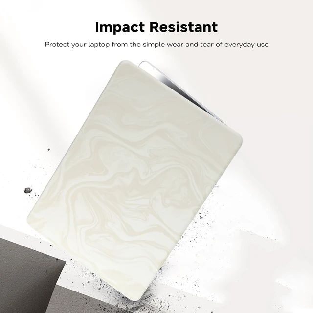 Alt view image 5 of 5 - BYCeKe for MacBook Air 13.6 inch Case 2022-2026 M5-M2,Wave Mable Beige