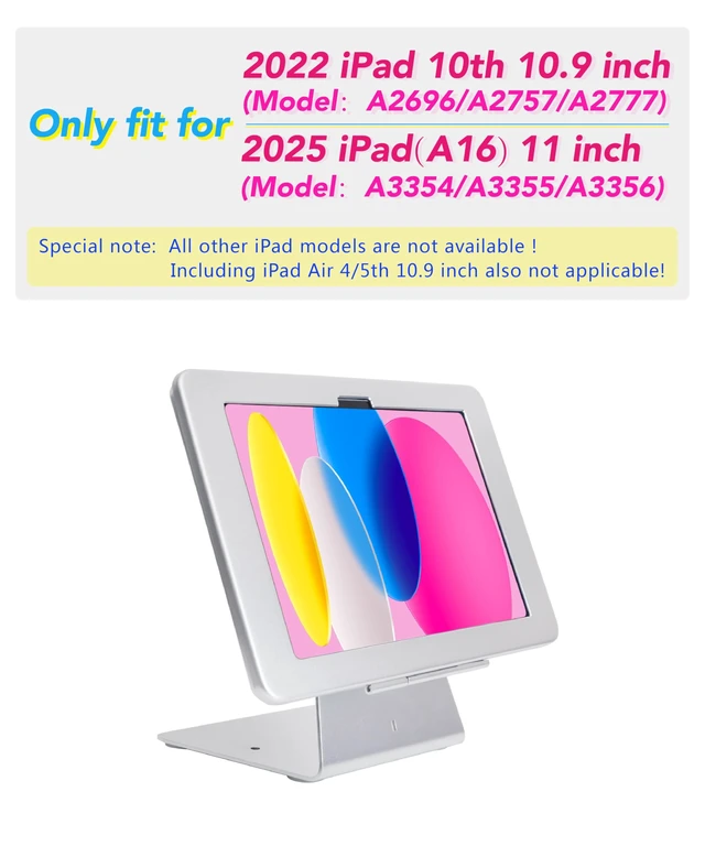 Alt view image 2 of 5 - Desk Anti-Theft stand Holder for iPad 11"(A16)11th Gen/10.9"10th Gen(Silver