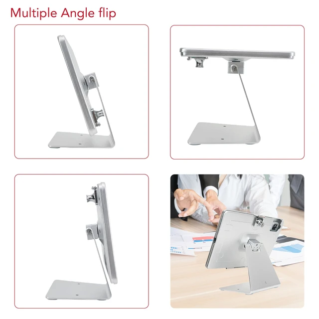 Alt view image 3 of 5 - Desk Anti-Theft stand Holder for iPad 11"(A16)11th Gen/10.9"10th Gen(Silver