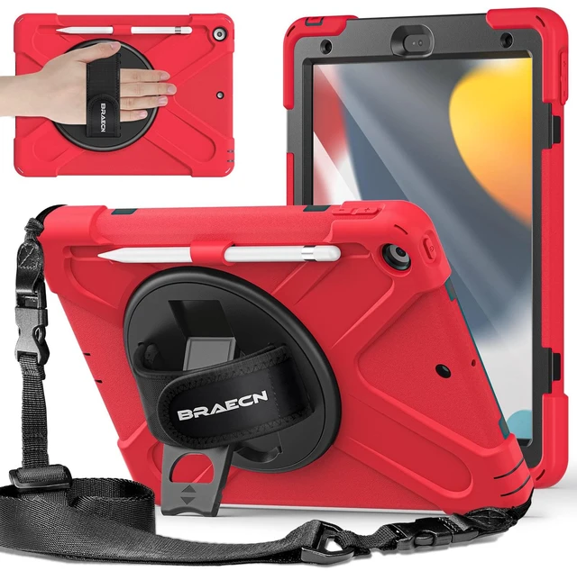 Main image of BRAECNstock Shockproof Case for iPad 9th/8th/7th Gen 10.2", Red