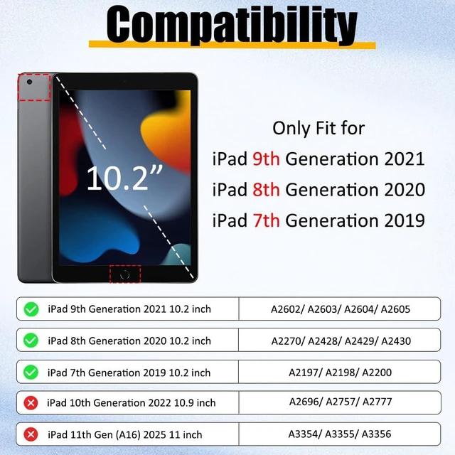 Alt view image 2 of 5 - BRAECNstock Shockproof Case for iPad 9th/8th/7th Gen 10.2", Red