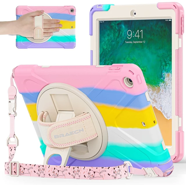 Main image of BRAECNstock Shockproof Case for iPad 6th/ 5th Gen 9.7": Colorful Pink